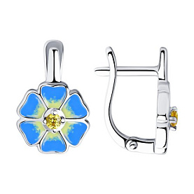 Серьги SOKOLOV - Серебро 925, Фианит, Эмаль (арт. 94023527)