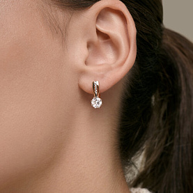 Серьги SOKOLOV - Золото 585, Фианит (арт. 0200989)