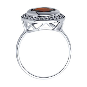 Кольцо SOKOLOV - Серебро 925, Гранат, Фианит (арт. 92011853)
