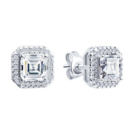 Серьги SOKOLOV - Серебро 925, Фианит (арт. 94027162-91)