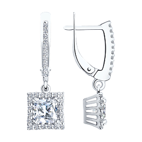 Серьги SOKOLOV - Серебро 925, Фианит (арт. 94021356)