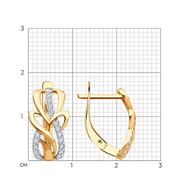 Серьги SOKOLOV - Золото 585, Фианит (арт. 0200527)
