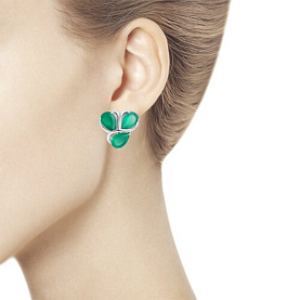 Серьги Diamant - Серебро 925, Агат (арт. 94-320-00439-1)