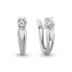 Серьги Аквамарин - Серебро 925, Фианит (арт. 400263.5)