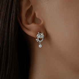 Серьги SOKOLOV - Серебро 925, Фианит (арт. 94023721)