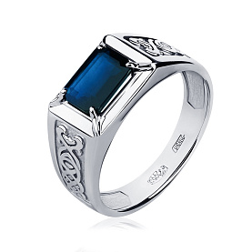 Кольцо Platinum Lab. - Платина 950, Сапфир (арт. ПК-070С-01)