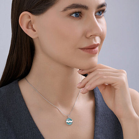 Подвеска Diamant - Серебро 925, Фианит, Эмаль (арт. 94-130-00010-1)