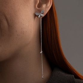 Серьги SOKOLOV - Серебро 925, Фианит (арт. 94026004)