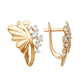 Серьги ЮФ Династия - Золото 375, Фианит (арт. 016722-5102)