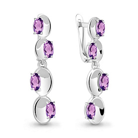 Серьги Аквамарин - Серебро 925, Аметист (арт. 4766104.5)