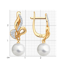 Серьги SOKOLOV - Золото 585, Жемчуг культивированный, Фианит (арт. 792472)