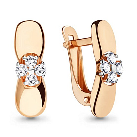 Серьги Аквамарин - Золото 585, Фианит (арт. 46123.1)