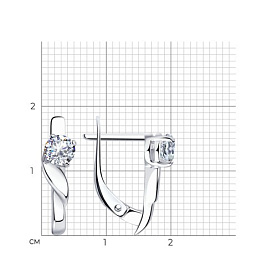 Серьги SOKOLOV - Серебро 925, Фианит (арт. 94020003)
