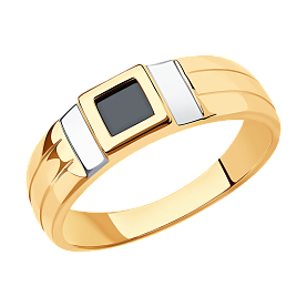 Кольцо SOKOLOV - Золото 585, Синтетическая шпинель (арт. 018444)
