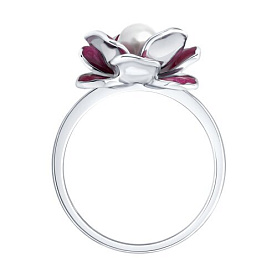 Кольцо SOKOLOV - Серебро 925, Жемчуг имитация, Эмаль (арт. 94014697)