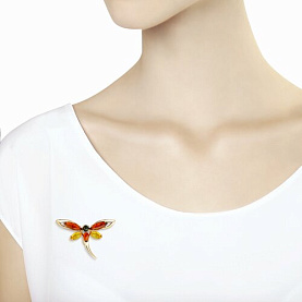 Брошь Diamant - Серебро 925, Янтарь пресс. (арт. 93-340-00468-1)