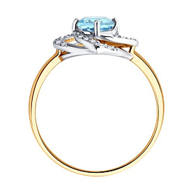 Кольцо SOKOLOV - Золото 585, Топаз, Фианит (арт. 717306)