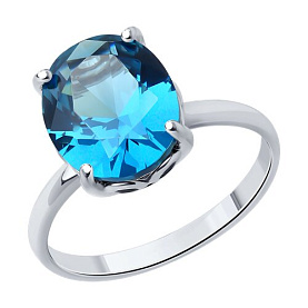 Кольцо SOKOLOV - Серебро 925, Синтетический ситалл , Фианит (арт. 92014269)