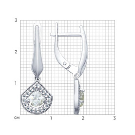 Серьги SOKOLOV - Серебро 925, Swarovski (арт. 89020092)