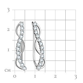 Серьги Talant - Серебро 925, Фианит (арт. 16-72-0001-21516)