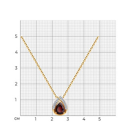 Колье SOKOLOV - Серебро 925, Гранат, Фианит (арт. 92070122)