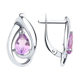 Серьги Diamant - Серебро 925, Аметист (арт. 94-320-00594-3)