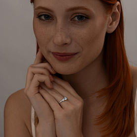 Кольцо SOKOLOV - Серебро 925, Топаз, Фианит (арт. 92011038)