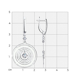 Серьги Diamant - Серебро 925, Фианит (арт. 94-121-01428-1)