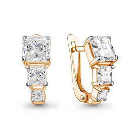 Серьги Аквамарин - Серебро 925, Фианит (арт. 400849.6)