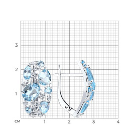 Серьги SOKOLOV - Серебро 925, Топаз, Фианит (арт. 92020171)
