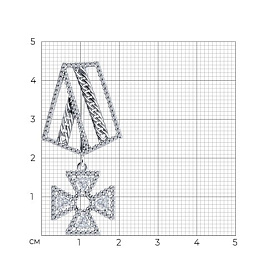 Брошь SOKOLOV - Серебро 925, Фианит (арт. 94040333)