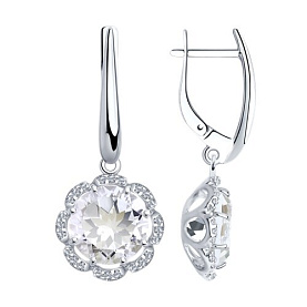 Серьги SOKOLOV - Серебро 925, Горный хрусталь, Фианит (арт. 92021353)