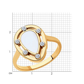 Кольцо Diamant - Серебро 925, Фианит, Эмаль (арт. 93-110-01592-1)