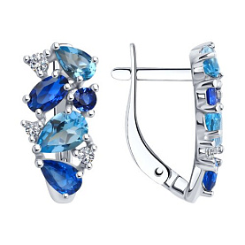 Серьги SOKOLOV - Серебро 925, Фианит, Топаз (арт. 92022720)
