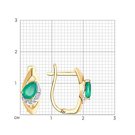 Серьги SOKOLOV - Золото 375, Агат, Фианит (арт. 37725964)