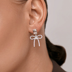 Серьги SOKOLOV - Серебро 925, Горный хрусталь, Фианит (арт. 92025418)