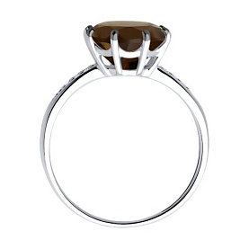 Кольцо Diamant - Серебро 925, Раухтопаз, Фианит (арт. 94-310-02040-3)