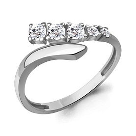 Кольцо Аквамарин - Серебро 925, Фианит (арт. 600573А.5)