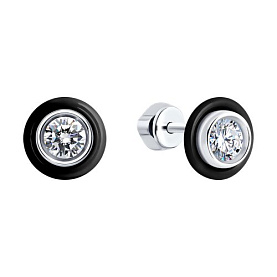 Серьги SOKOLOV - Серебро 925, Керамика, Фианит (арт. 94025737)