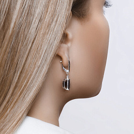 Серьги SOKOLOV - Серебро 925, Синтетический ситалл , Фианит (арт. 92021425)