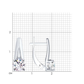 Серьги SOKOLOV - Серебро 925, Фианит (арт. 94023417)