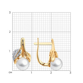 Серьги SOKOLOV - Золото 585, Жемчуг культивированный, Фианит (арт. 792515)