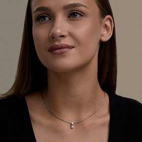 Подвеска SOKOLOV - Серебро 925, Аметист, Фианит (арт. 92030860)