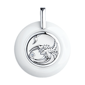Подвеска Diamant - Серебро 925, Керамика, Фианит (арт. 94-130-00577-1)