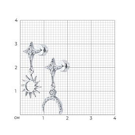 Серьги SOKOLOV - Серебро 925, Фианит (арт. 94025767)