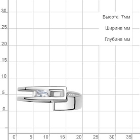 Кольцо Аквамарин - Серебро 925, Фианит (арт. 67837.5)