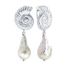 Серьги Diamant - Серебро 925, Жемчуг культивированный (арт. 94-321-00018-1)