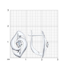 Серьги SOKOLOV - Серебро 925, Фианит (арт. 94022324)