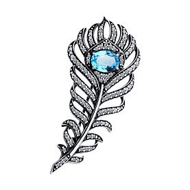 Брошь Diamant - Серебро 925, Топаз, Фианит (арт. 95-340-02045-1)