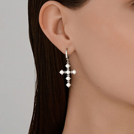 Серьга SOKOLOV - Серебро 925, Жемчуг имитация (арт. 94170374)